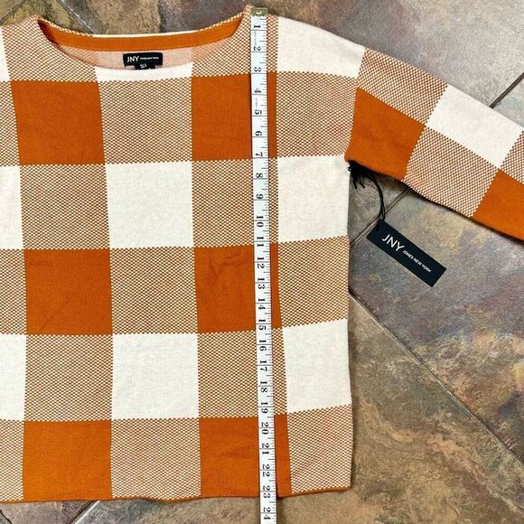 Jones New York Plaid Grigham Fall Sweater Small - Picture 7 of 14